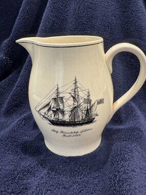 ✨ Vintage Copeland Spode England Pitcher – Ship Friendship of Salem Nautical ✨